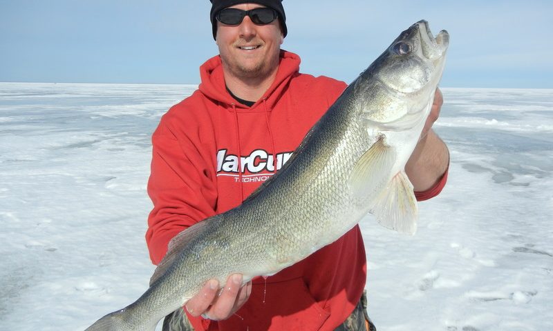 Trophy ice fishing catch